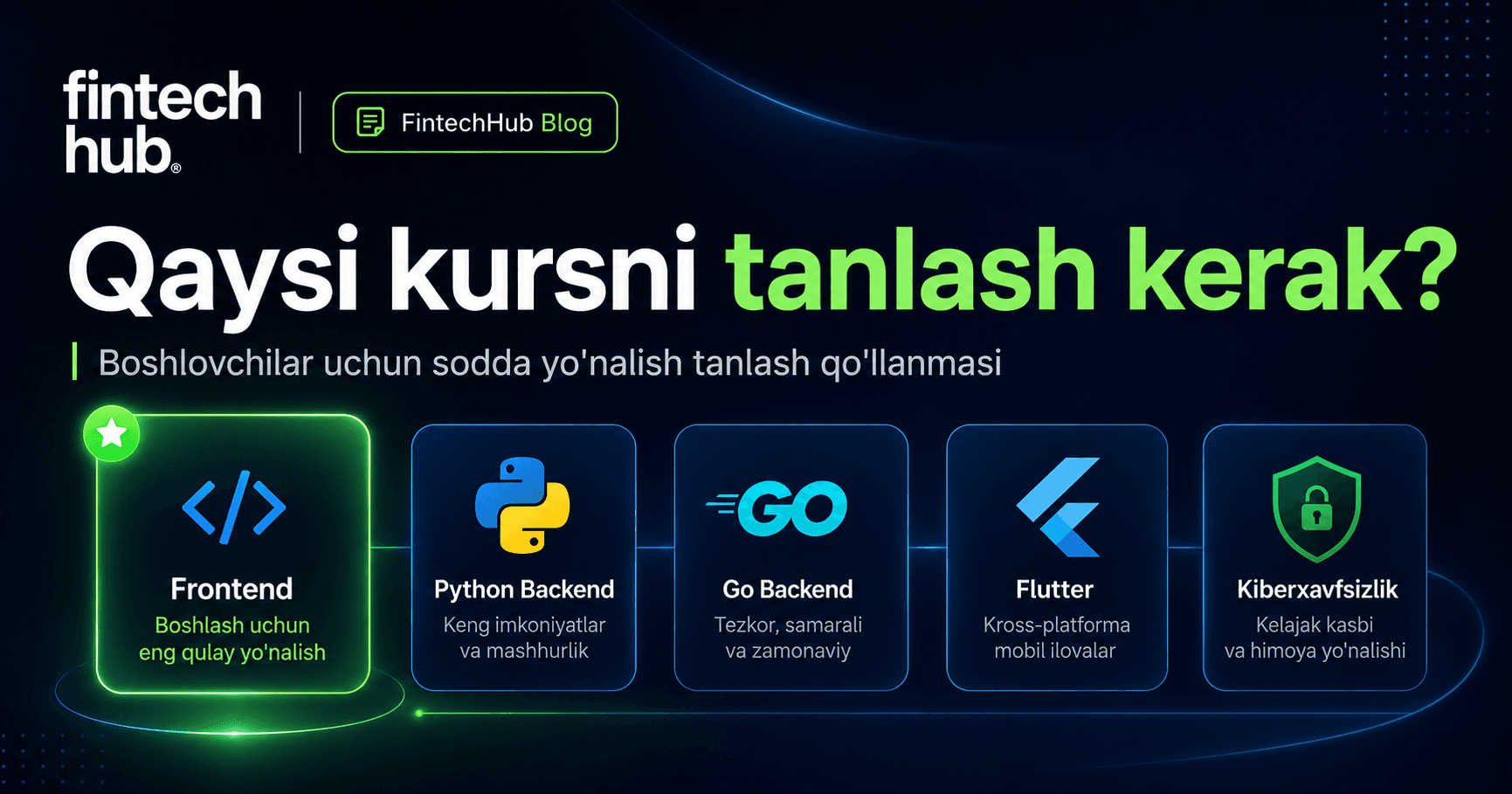Qaysi dasturlash kursini tanlash kerak — FinTechHub IT yo'nalishlari qo'llanmasi